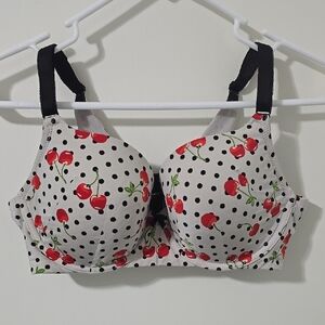 Torrid Perfect T-Shirt Cherry Print Polka Dot Bra